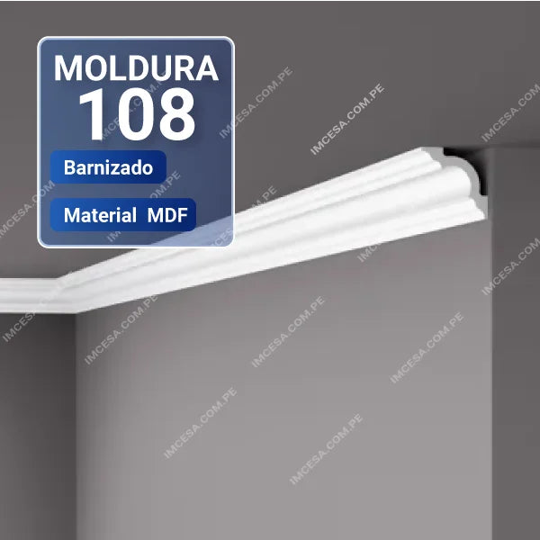 Kit de moldura MDF blanco 108