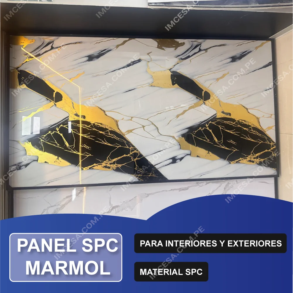Panel SPC de Marmol Dorado elegante