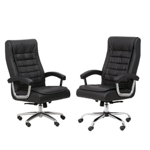 silla de oficina Boss gerencial, apoyabrazos, base y brazos cromados, asiento regulable