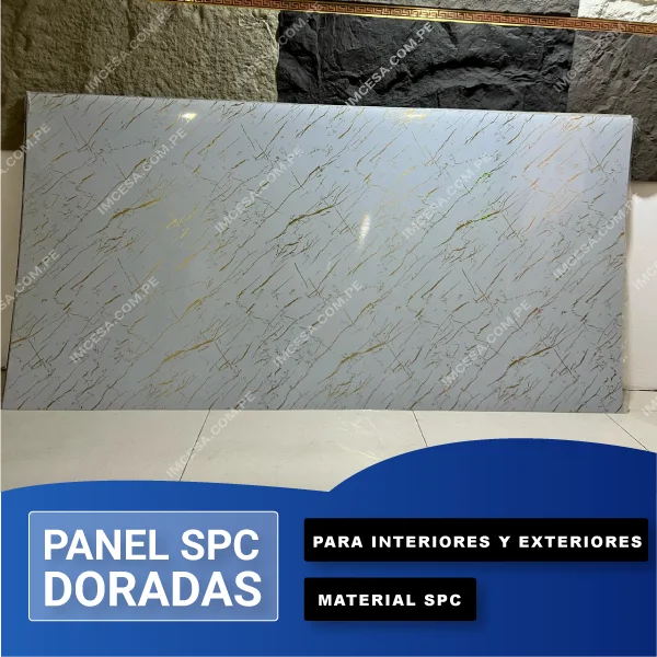 Panel SPC Tipo Mármol Modelo Dorado zebra